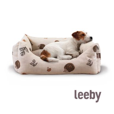 Leeby Cuna Desenfundable Blanco con Erizos para perros