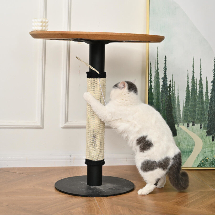 Leeby Tito rascador para pata de mesa con juguete para gatos thumbnail