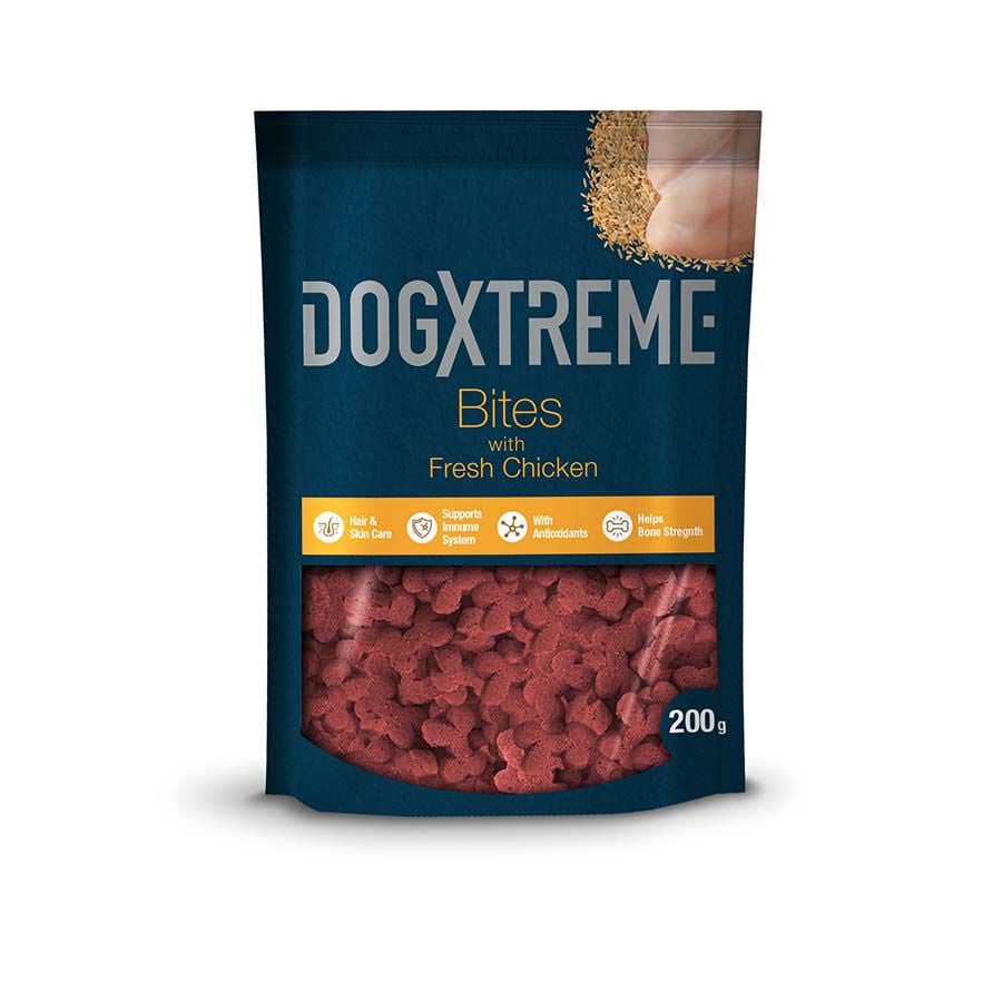 200 g Dogxtreme Bites Snacks Semih&uacute;medos Pollo para perros, , large Imagen numero 1