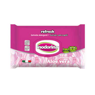 Inodorina Refresh Toallitas Húmedas Aloe Vera para perros y gatos