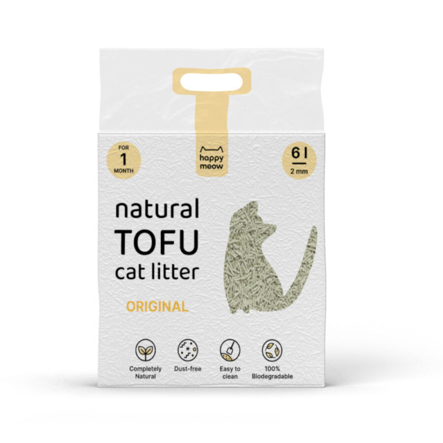 6 L Happy Meow Natural Tofu Aglomerantre Original para gatos, , large Imagen numero 1