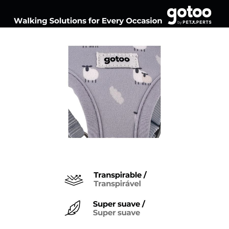 Gotoo Arn&eacute;s ajustable estampado ovejitas gris para cachorros, , large Imagen numero 3
