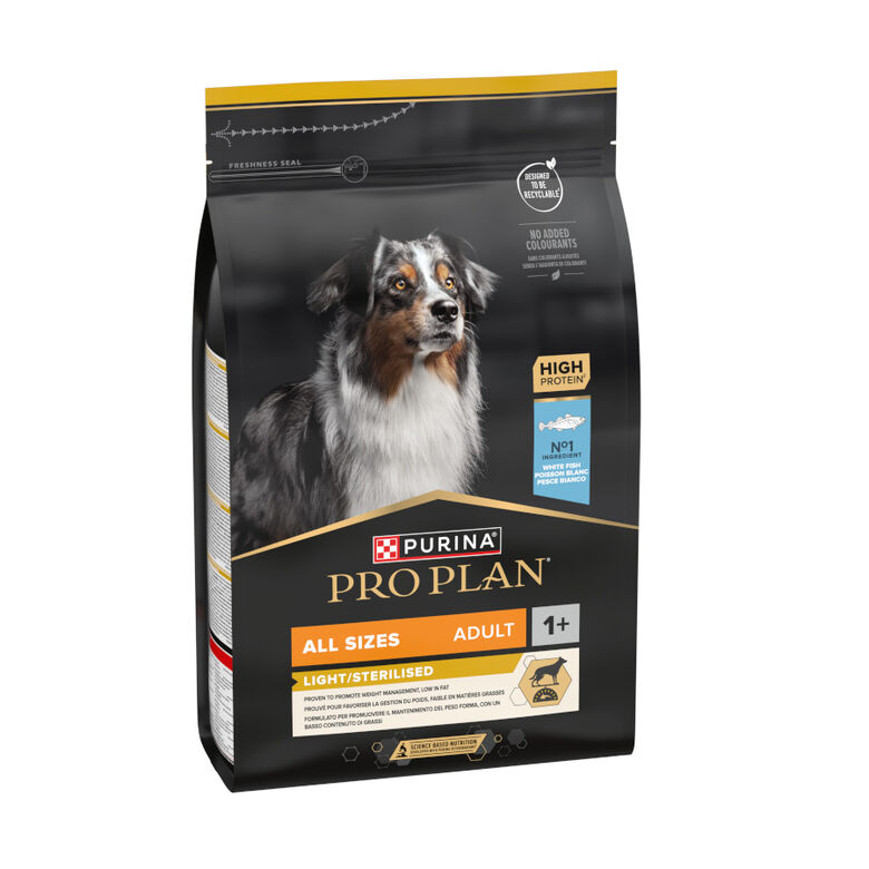 Pro Plan Adult All Sizes Light/Sterilised Pescado Blanco pienso para perros thumbnail