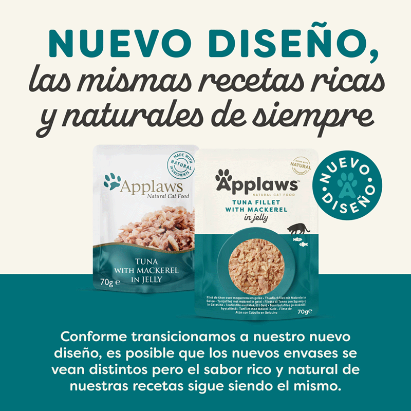 70 g Applaws At&uacute;n y Caballa en gelatina sobre para gatos, , large Imagen numero 2