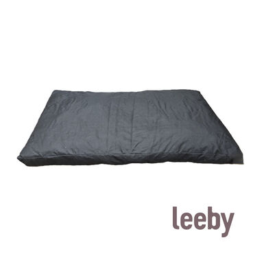 Leeby colchón impermeable negro para perros