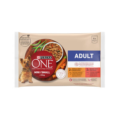 Purina One Mini Adult Pollo y Buey sobres para perros