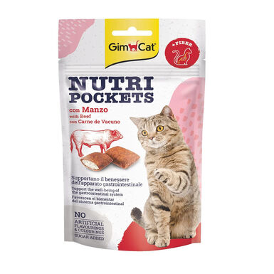GimCat Bocaditos Nutri Pockets Buey para gatos