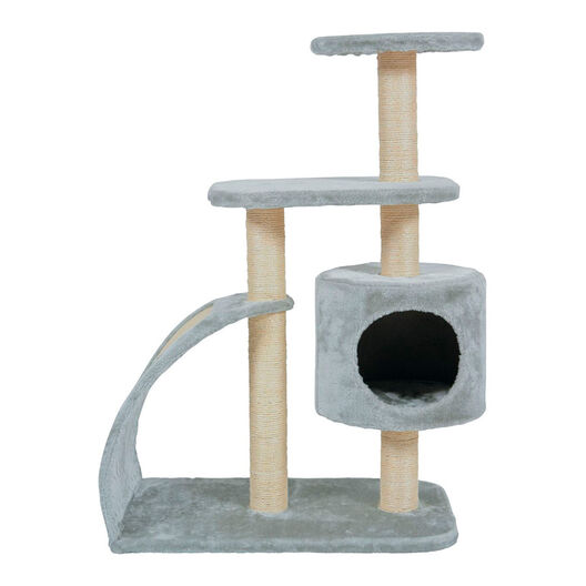 Rascador para gatos con túnel y escalera gris oscuro 55.5 cm