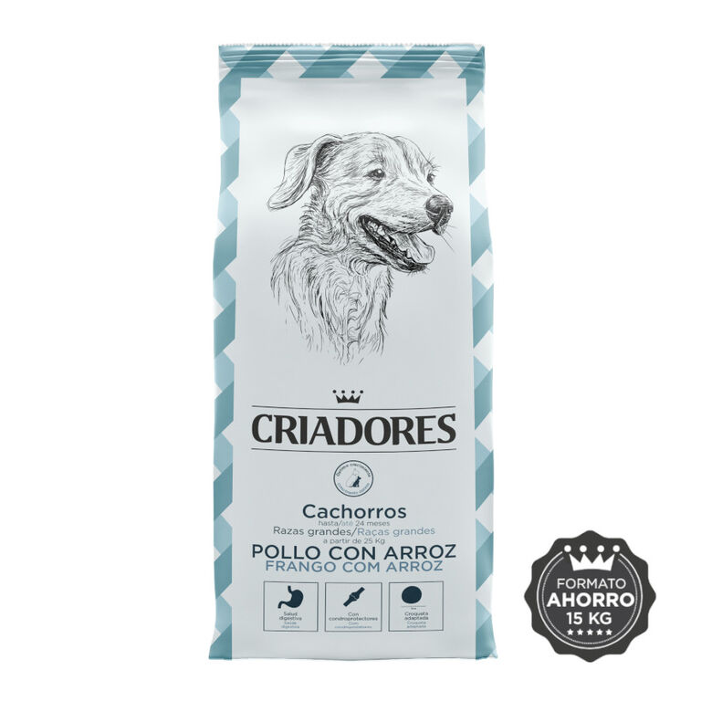 Criadores Pollo y Arroz pienso para cachorros de razas grandes thumbnail