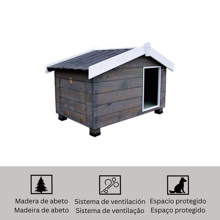 TK-Pet Mountain Caseta de Madera Gris para perros, , large Imagen numero 4