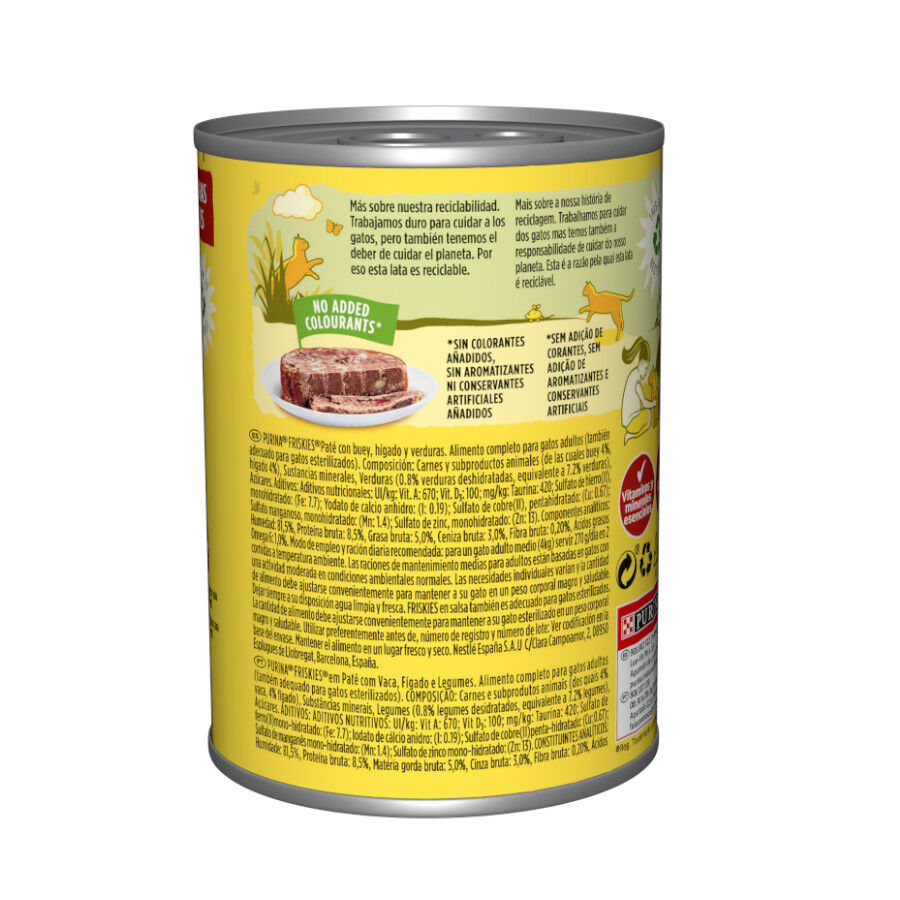 Friskies Adult Buey e hígado en Paté lata para gatos thumbnail