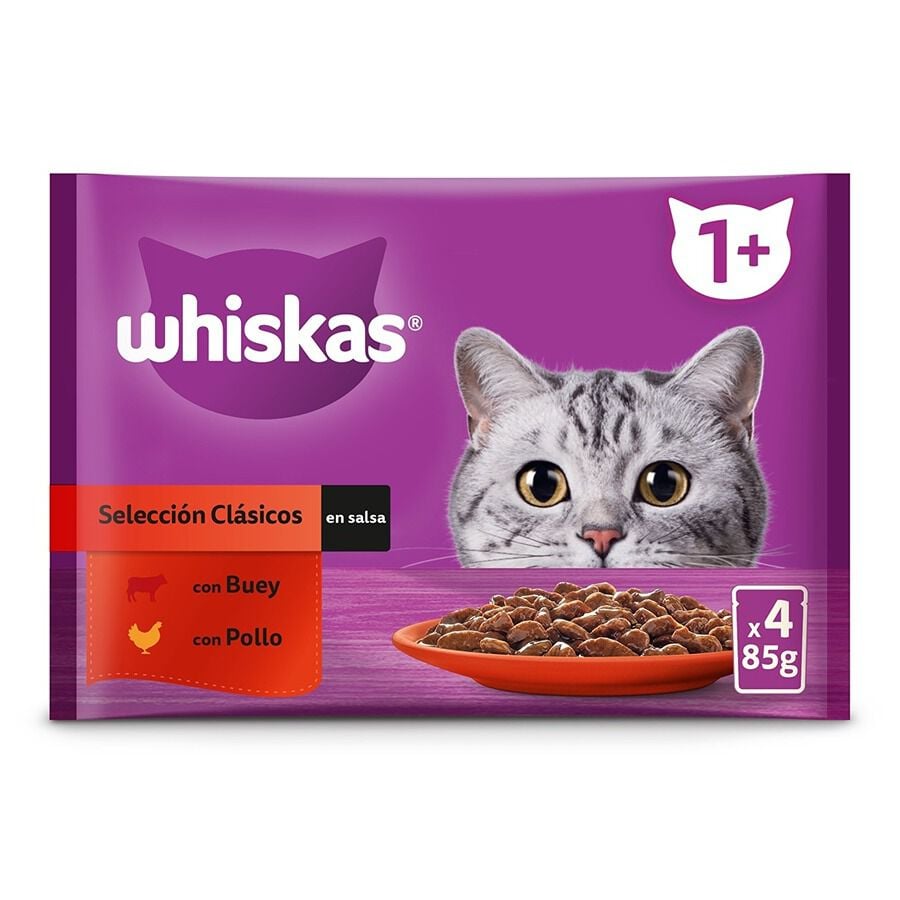 Whiskas Buey y Pollo Salsa en Bolsita para Gatos Adultos