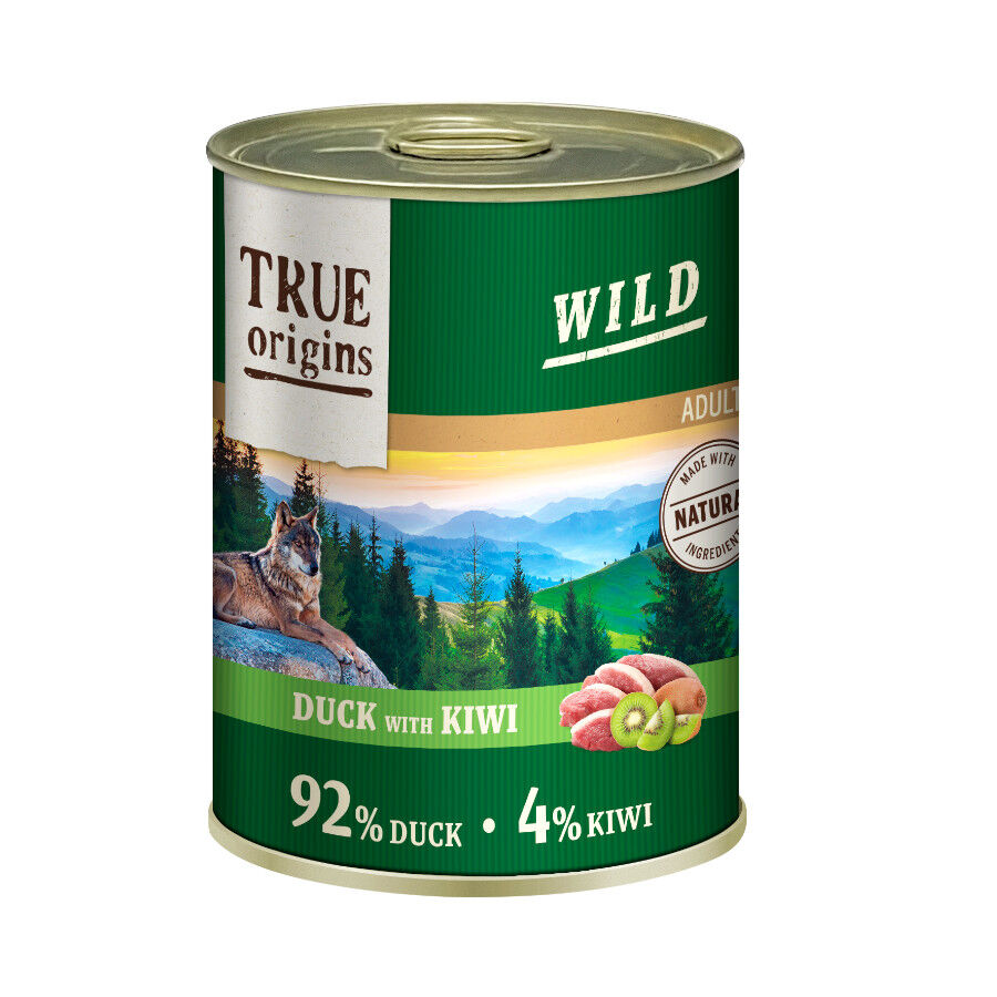 True Origins Wild Adult Pato y Kiwi Lata para perros