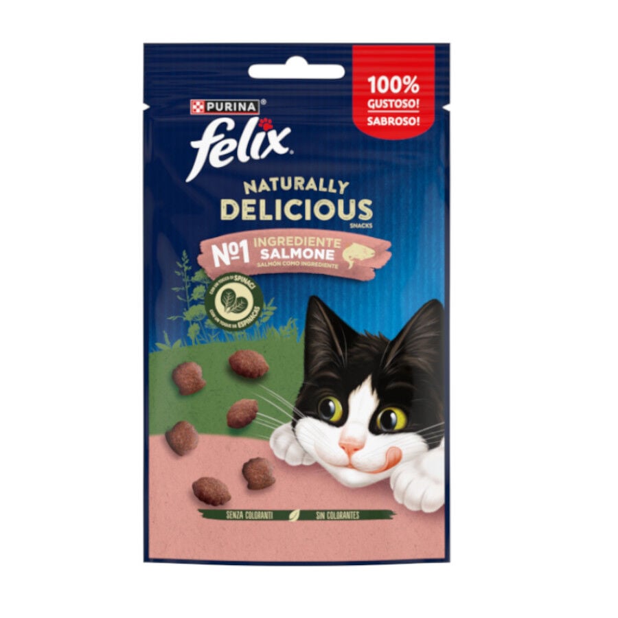Felix Naturally Delicious Bocaditos de Salmón para gatos