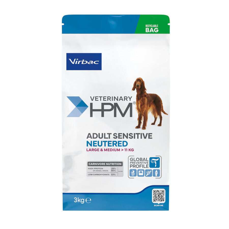 Virbac HPM Veterinary Adult Sensitive Esterilizado Pienso Cerdo para perros