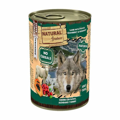 Natural Greatness Cordero con Papaya lata para perros