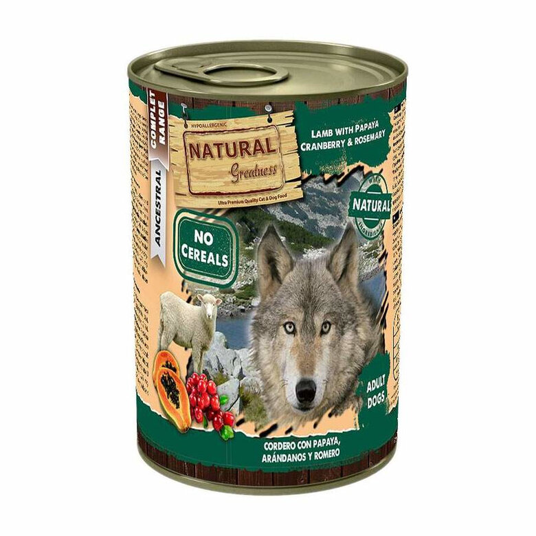 Natural Greatness Cordero con Papaya lata para perros, , large image number null