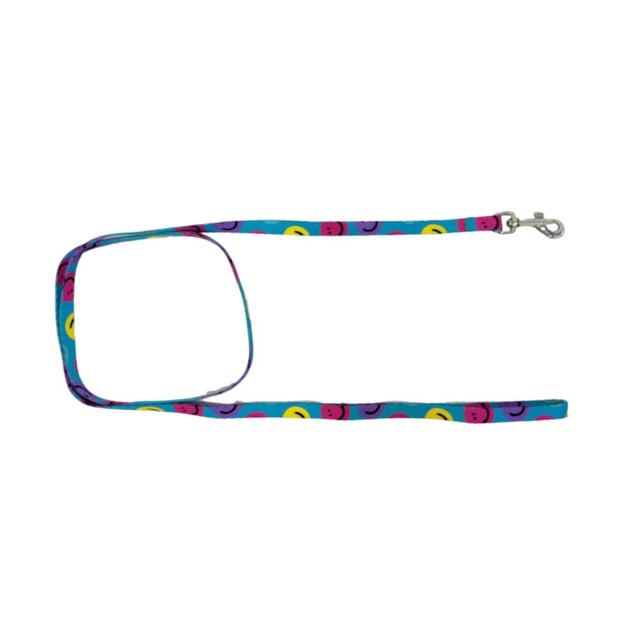 Gotoo Correa y arnés estampado smile azul para gatos thumbnail