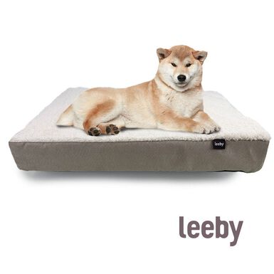 Leeby Colchón Ortopédico Viscoelástico Marrón y Blanco para perros