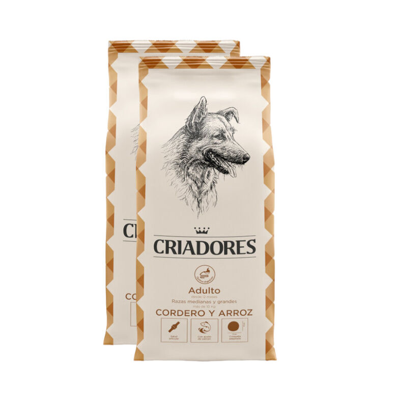Criadores Adulto Cordero y Arroz pienso para perros de razas mediana y grande thumbnail