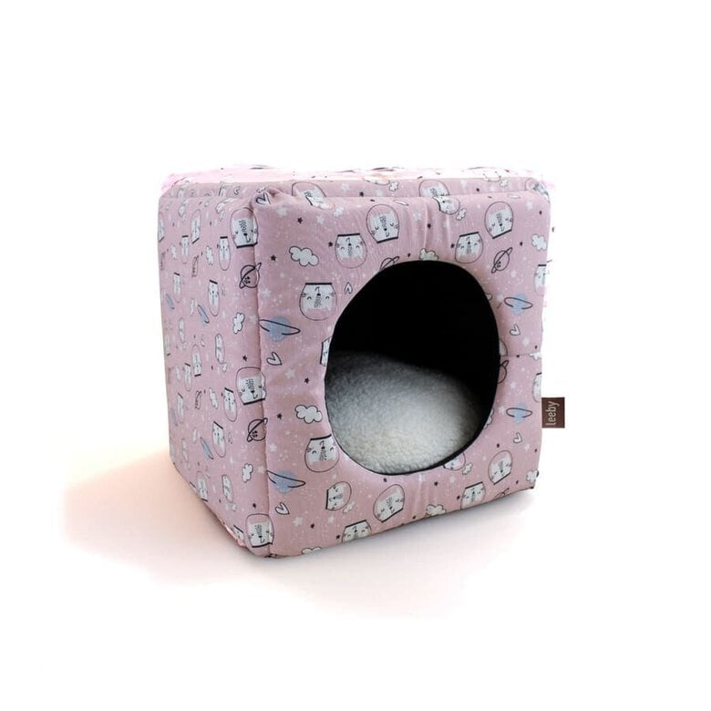 Leeby Cama Cueva Estampado Cómic Rosa para gatos,  Imagen numero 1 Leeby Cama Cueva Estampado Cómic Rosa para gatos, , large Imagen numero 1