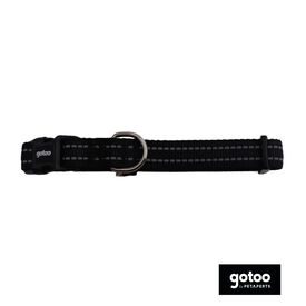 Gotoo Collar de nylon reflectante negro para perros