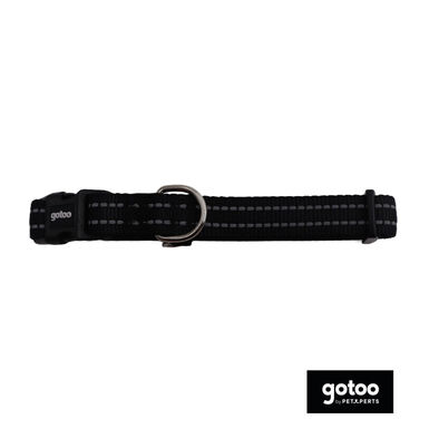 Gotoo Collar de nylon reflectante negro para perros