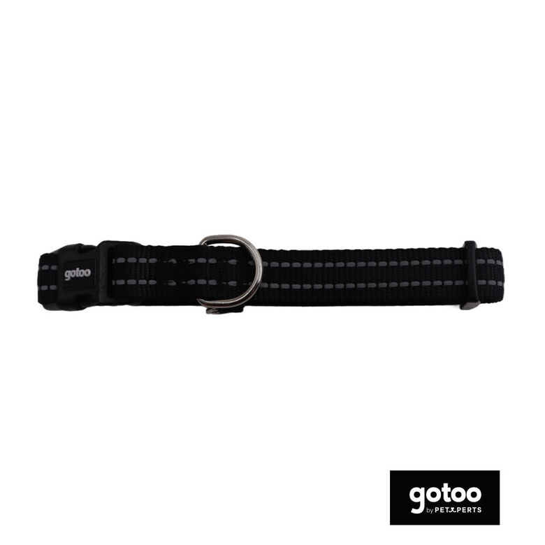 Gotoo Collar de nylon reflectante negro para perros thumbnail