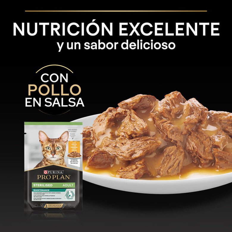 85 g Pro Plan Sterilised Maintenance sobre con Pollo en salsa para gatos,  Imagen numero 5 85 g Pro Plan Sterilised Maintenance sobre con Pollo en salsa para gatos, , large Imagen numero 5