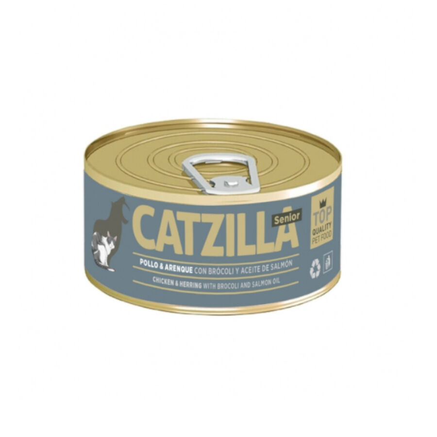 100 g Catzilla Pollo con Arenque Senior lata para gatos, , large Imagen numero 1