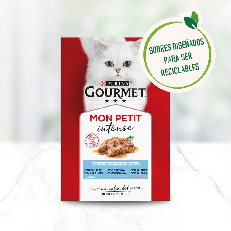 Gourmet Mon Petit Selección Pescados en salsa sobre para gatos thumbnail