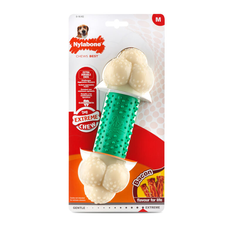 Nylabone Extreme Chew Bacon Double Action Mordedor para perros thumbnail