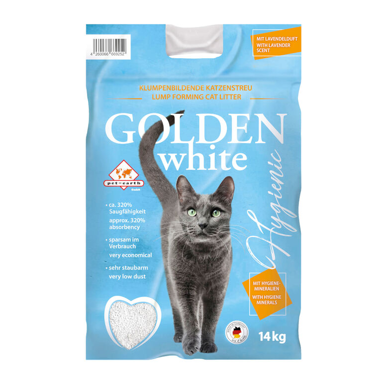 Golden White Arena Aglomerante Lavanda para gatos thumbnail