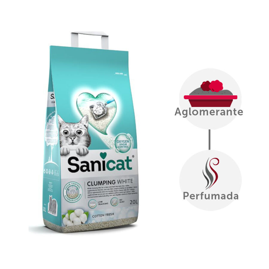 Sanicat Cotton Fresh Arena Blanca Aglomerante para gatos thumbnail