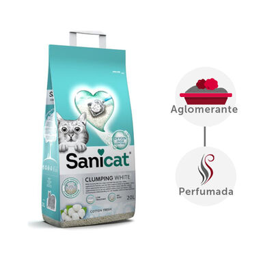 Sanicat Cotton Fresh Arena Blanca Aglomerante para gatos