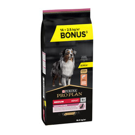 16.5 kg (14 + 2.5 kg ¡gratis!) Pro Plan Adult Medium Sensitive Skin Salmón pienso para perros