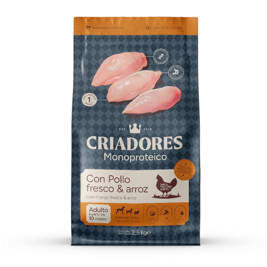 10 kg Criadores Monoproteico Adulto con Pollo pienso para perros, , large Imagen numero 1