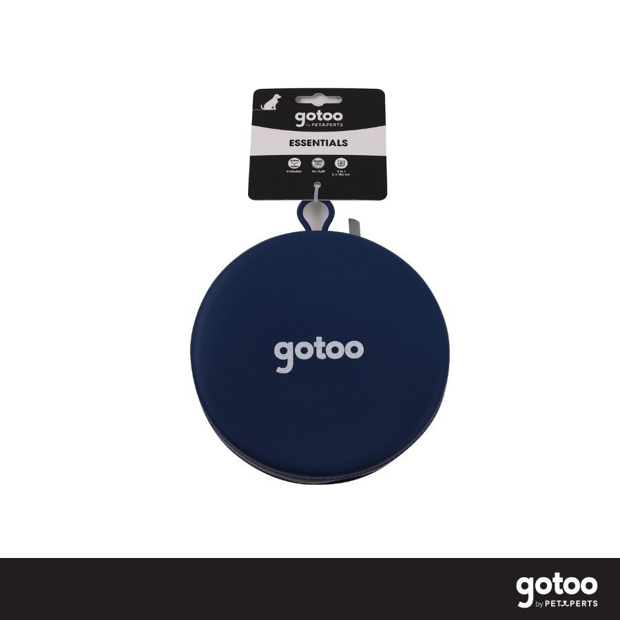 Gotoo Comedero Port&aacute;til Doble de Silicona Azul para perros, , large Imagen numero 6