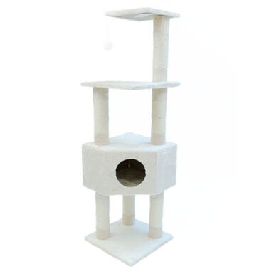 TK-Pet Lira Rascador con Refugio Blanco para gatos 