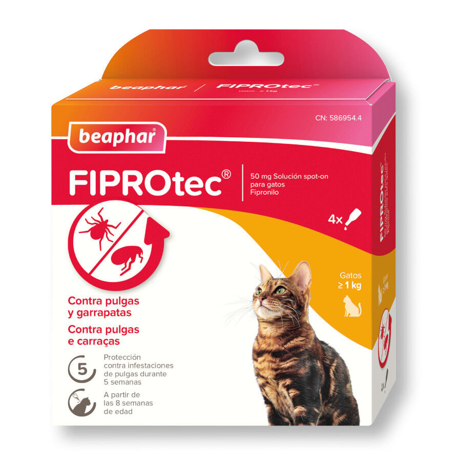 Beaphar Fiprotec Pipetas Antiparasitarias para gatos