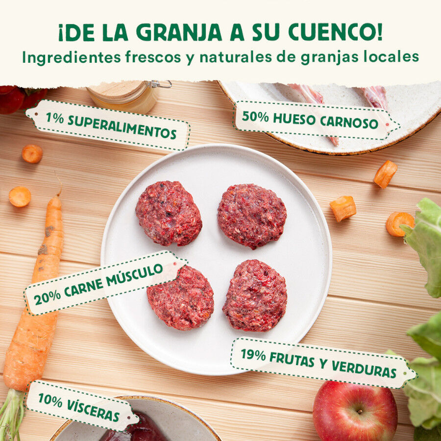 1 kg Wild Balance Men&uacute; Barf conejo con verduras comida congelada para perros, , large Imagen numero 3