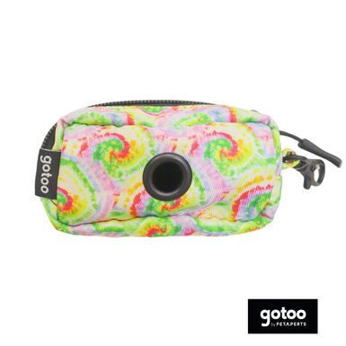 Gotoo Porta bolsas de tela tie dye amarillo para perros