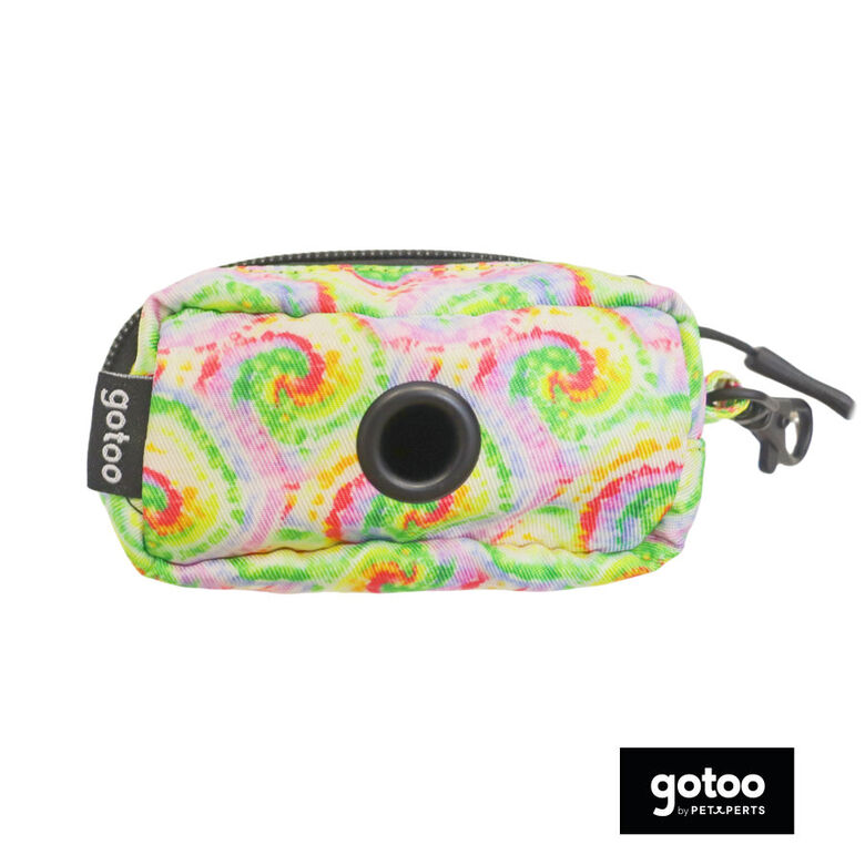 Gotoo Porta bolsas de tela tie dye amarillo para perros thumbnail