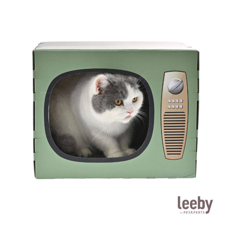 Leeby Tommy TV cama nido rascador de cartón para gatos thumbnail