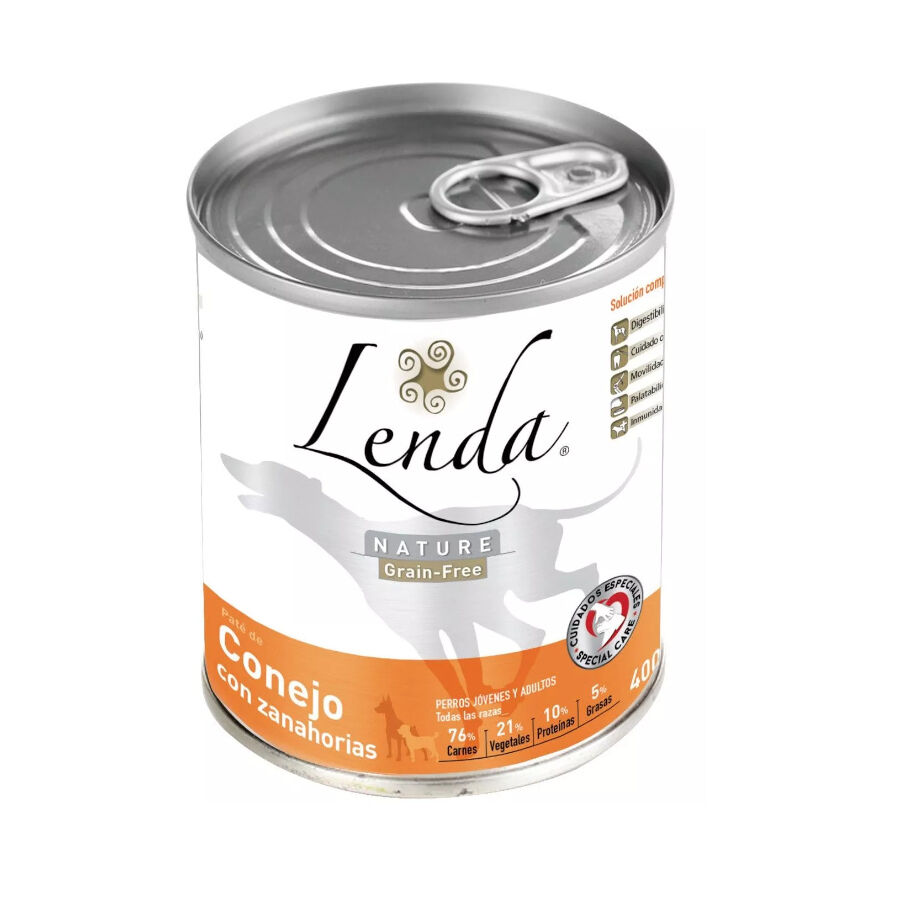 400 g Lenda Nature Grain Free Conejo y Zanahoria lata para perros, , large Imagen numero 1