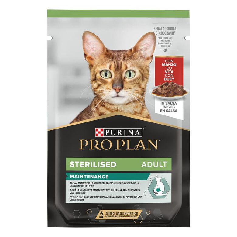 Pro Plan Sterilised Maintenance sobre con Buey en salsa para gatos thumbnail