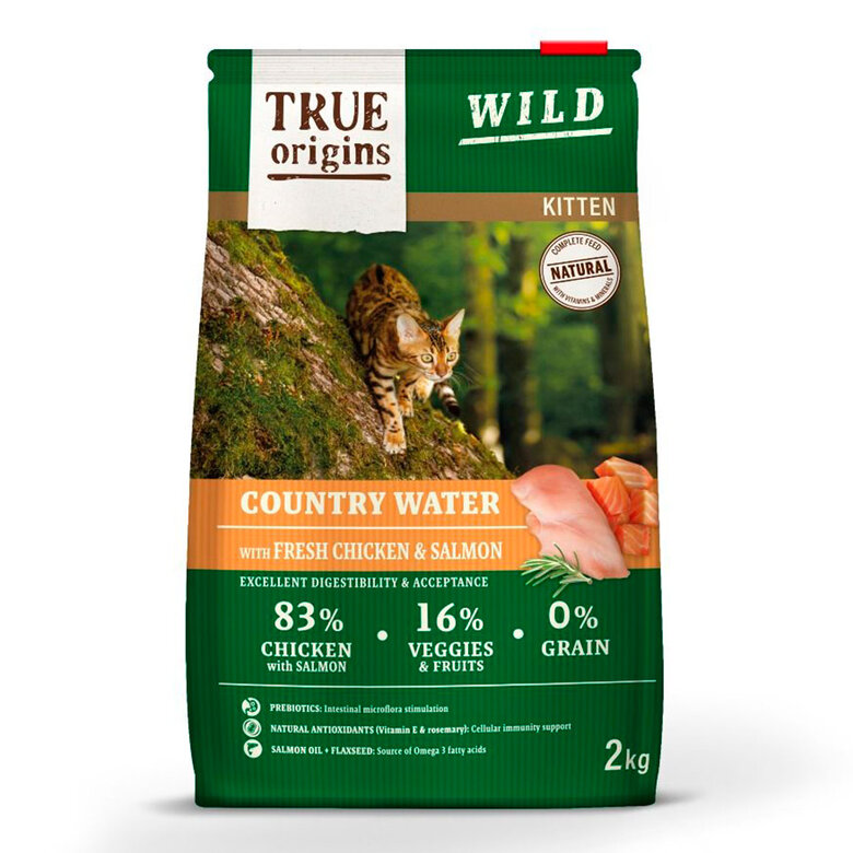 True Origins Kitten Wild Country Water Pollo y Salmón pienso, , large image number null