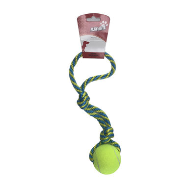 Play&Bite pelota de tenis con cuerda para perros