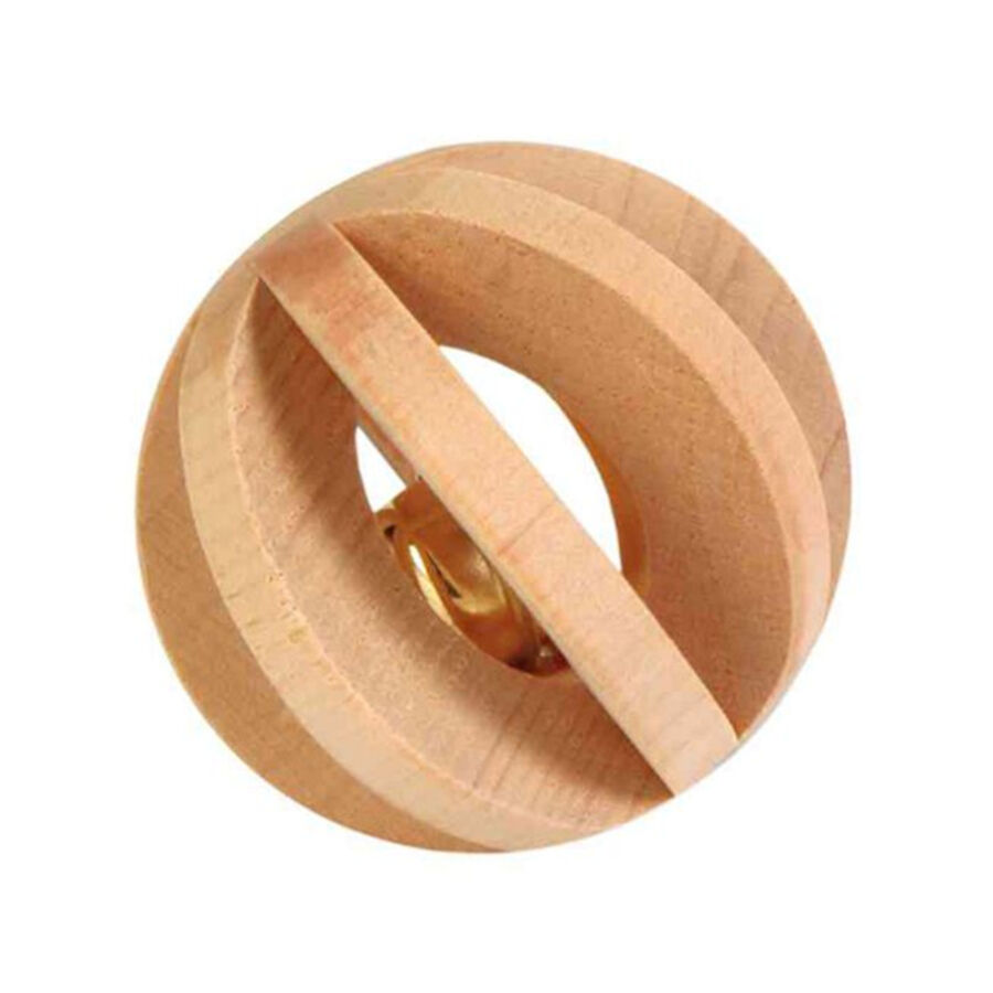 6 cm Trixie Bola de Madera con Cascabel juguete para roedores, , large Imagen numero 1