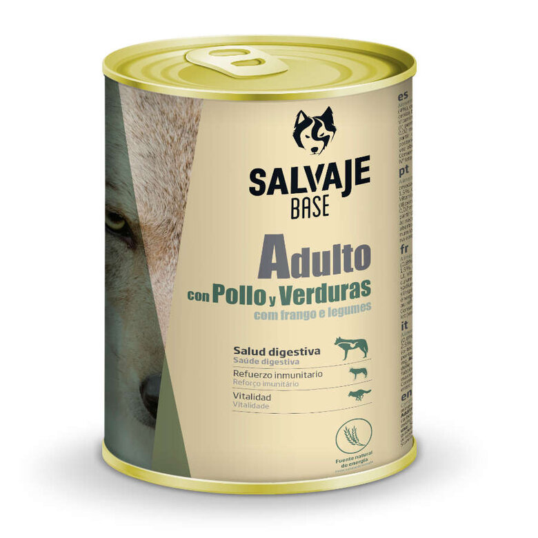 1.2 kg Salvaje Base Adulto Pollo y Verduras lata para perros,  Imagen numero 1 1.2 kg Salvaje Base Adulto Pollo y Verduras lata para perros, , large Imagen numero 1